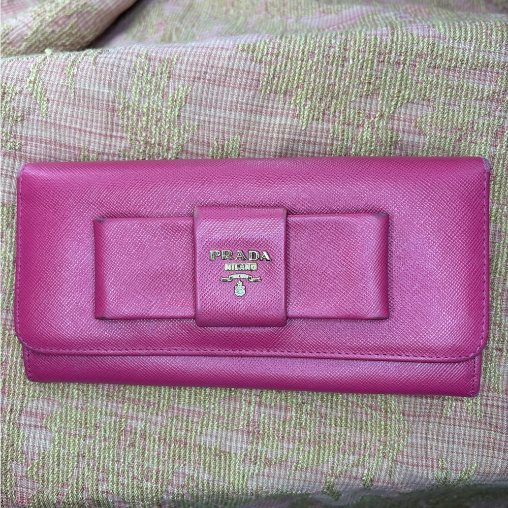 Prada Saffiano Leather Ribbon Wallet